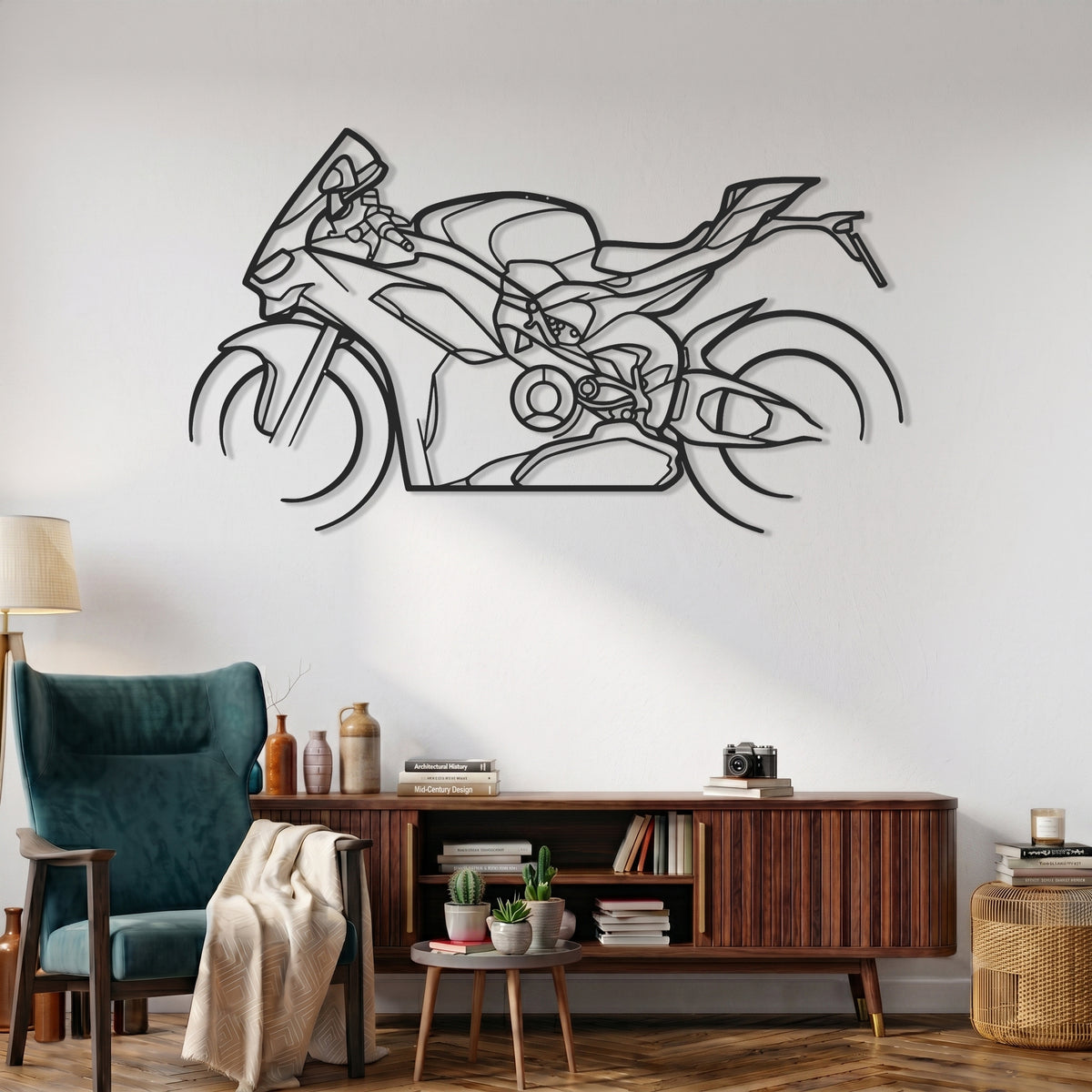 Panigale V2 2024 Motorcycle Silhouette Metal Wall Art