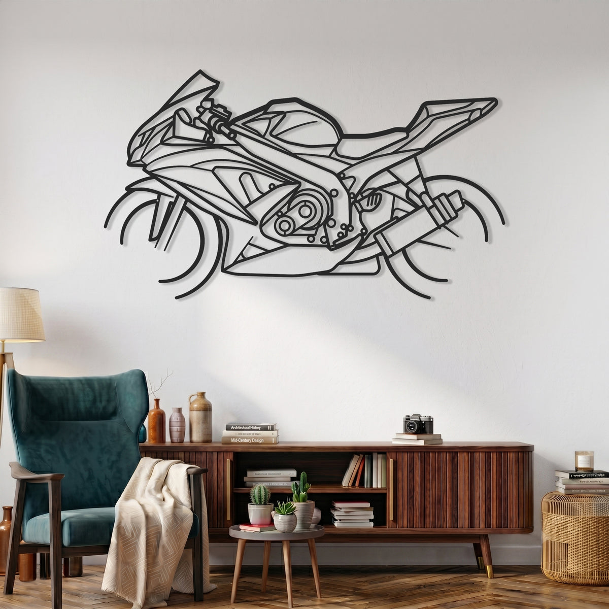 GSX-R 600 2008 Motorcycle Silhouette Metal Wall Art