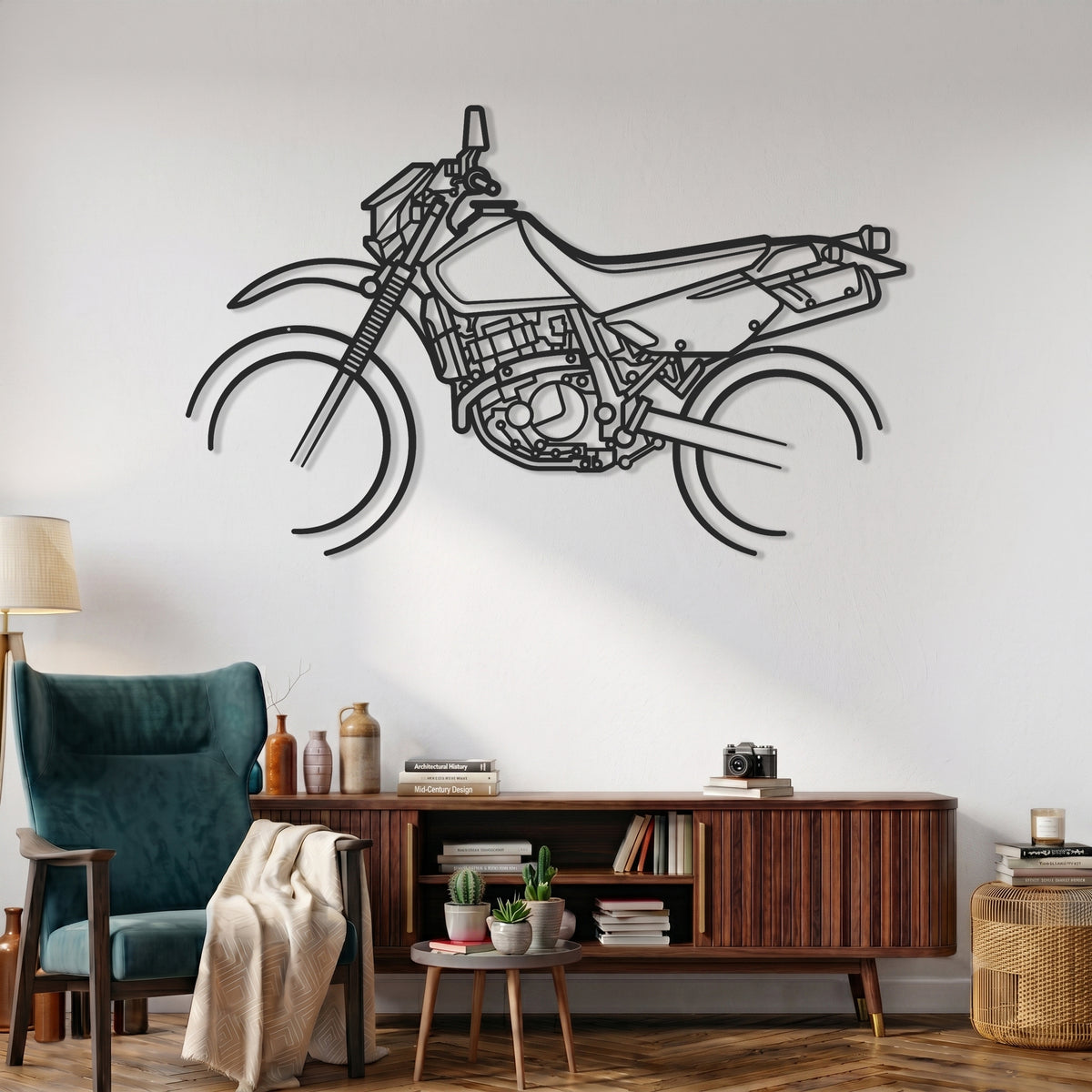 DR650 1996 Motorcycle Silhouette Metal Wall Art