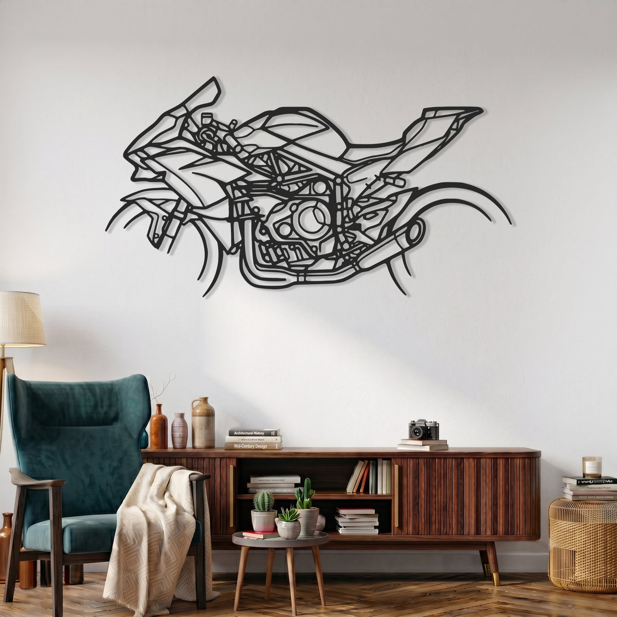 Ninja H2R 2015 Motorcycle Silhouette Metal Wall Art