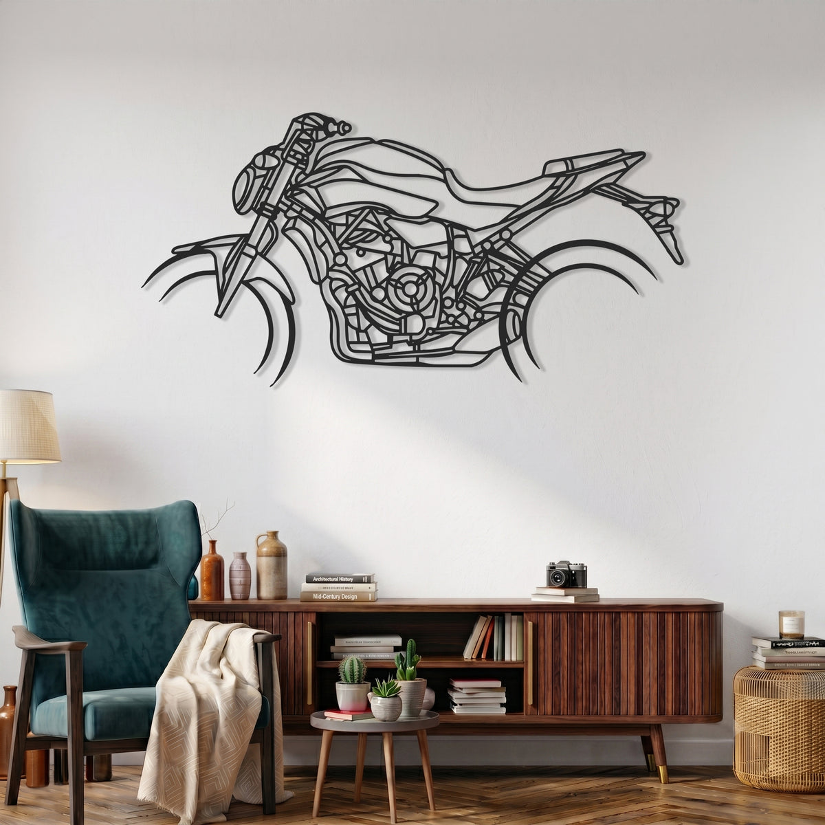 MT-07 2021 Motorcycle Silhouette Metal Wall Art