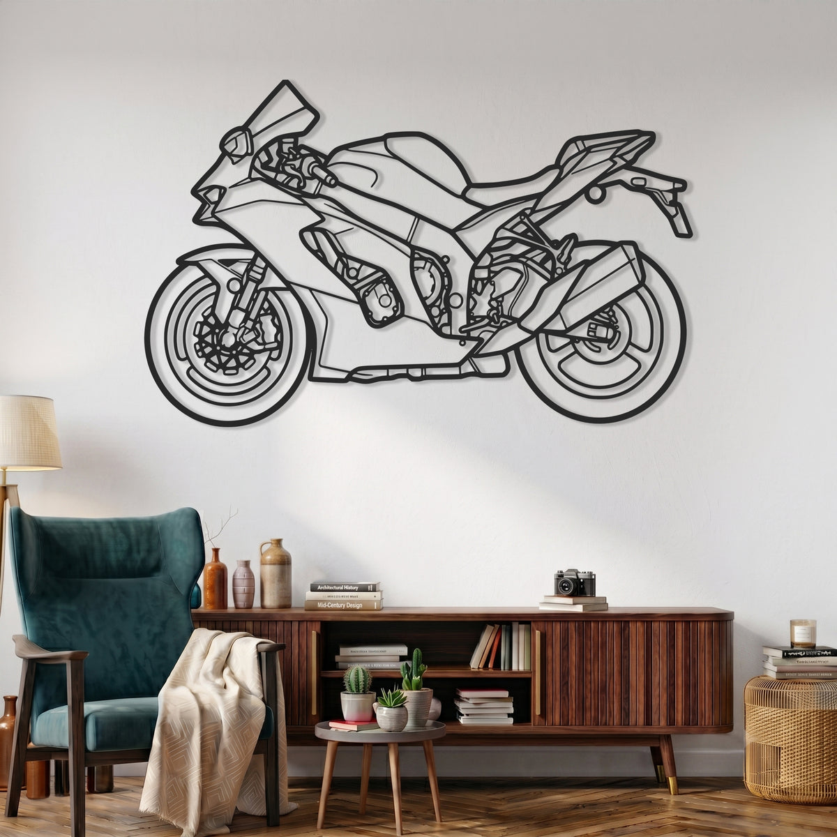 Ninja ZX-10R 2016 Motorcycle Silhouette Metal Wall Art