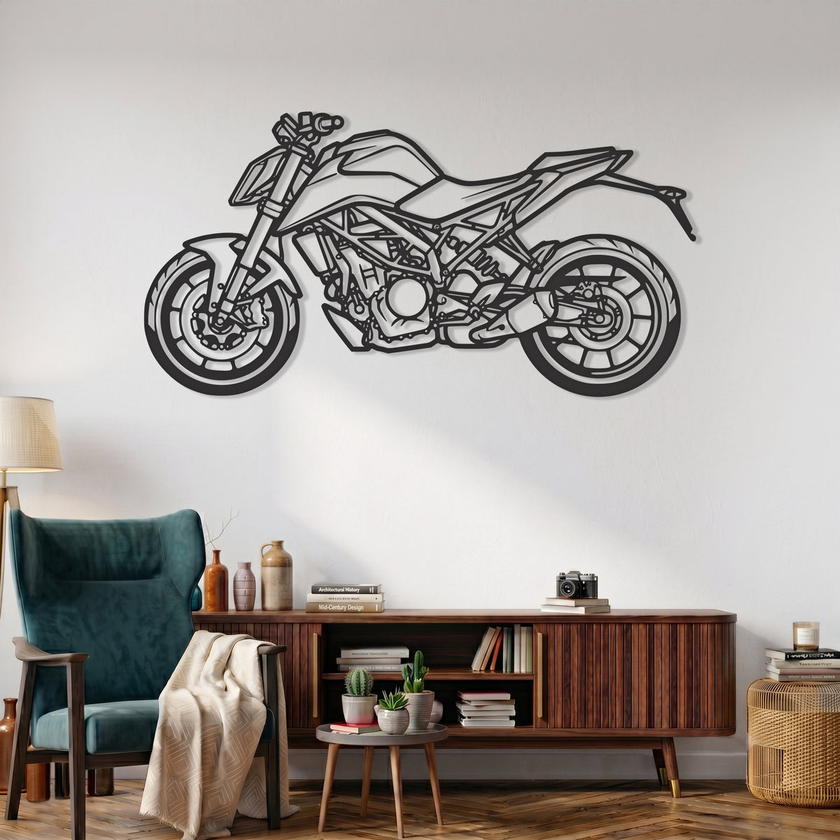 Duke 390 2013 Motorcycle Silhouette Metal Wall Art